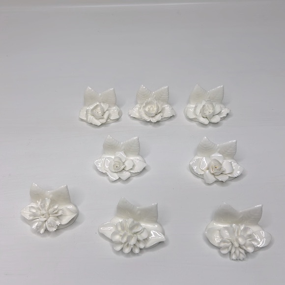 Vintage Coalport 💐 Bone China Floral Name Card Holders Mismatched Set of 8 - Picture 4 of 16